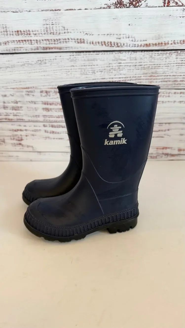 Kamik Kids Stom Rain Boots Waterproof Blue Size 8